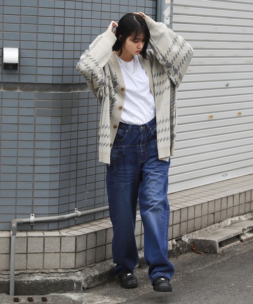 MSG（エムエスジー）の「ジャガードグレンチェックカーディガン（カーディガン/ボレロ・メンズ・ベージュ/ブルー/杢グレー・L/M）」の5枚目の写真