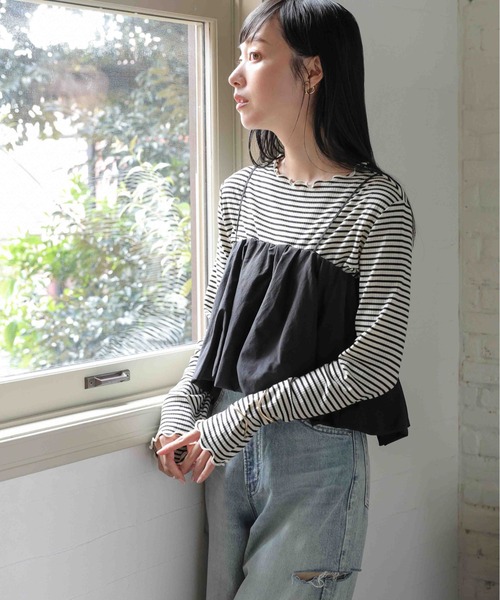 LOWRYS FARM(ローリーズファーム)の「ボーダーテレコロングスリーブ 191366(Tシャツ/カットソー・レディース・ホワイト/オレンジ/ブルー/ブラック/ブラウン/グリーン・FREE)」の22枚目の写真