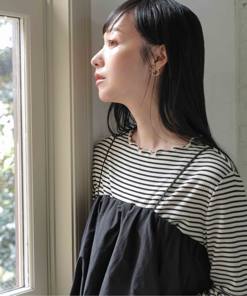 LOWRYS FARM(ローリーズファーム)の「ボーダーテレコロングスリーブ 191366(Tシャツ/カットソー・レディース・ホワイト/オレンジ/ブルー/ブラック/ブラウン/グリーン・FREE)」の21枚目の写真