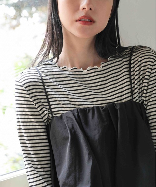 LOWRYS FARM(ローリーズファーム)の「ボーダーテレコロングスリーブ 191366(Tシャツ/カットソー・レディース・ホワイト/オレンジ/ブルー/ブラック/ブラウン/グリーン・FREE)」の15枚目の写真