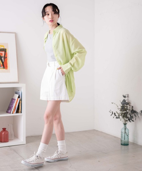 WEGO（ウィゴー）の「WEGO/ベルト付タックショートパンツ（その他パンツ・レディース・ホワイト/ベージュ/ブラック・FREE）」の8枚目の写真