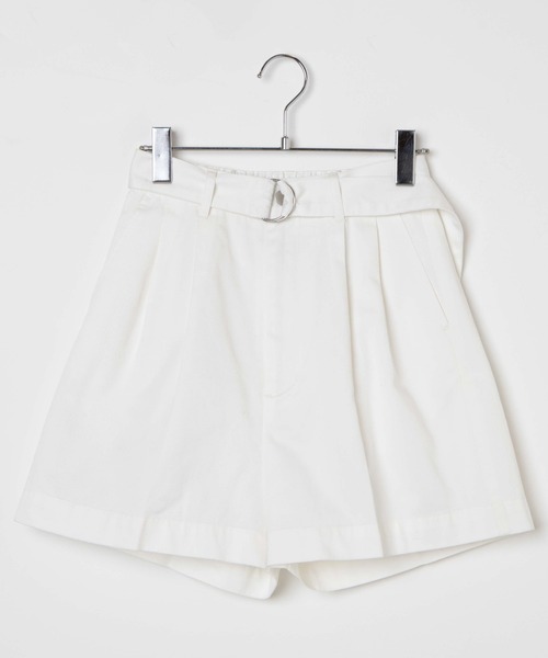 WEGO（ウィゴー）の「WEGO/ベルト付タックショートパンツ（その他パンツ・レディース・ホワイト/ベージュ/ブラック・FREE）」の15枚目の写真