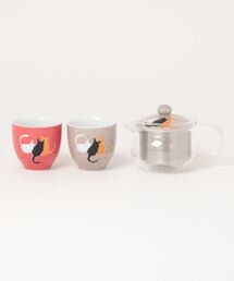 salle de bal（サルデバル）の「波佐見焼 ネコ ティーセット 湯のみセット 10517 SIT（食器）」