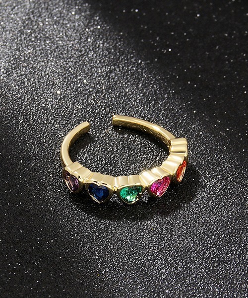 Fun & Daily（ファンアンドデイリー）の「ハートリンクジルコンリング（リング・レディース・ゴールド・FREE）」の3枚目の写真