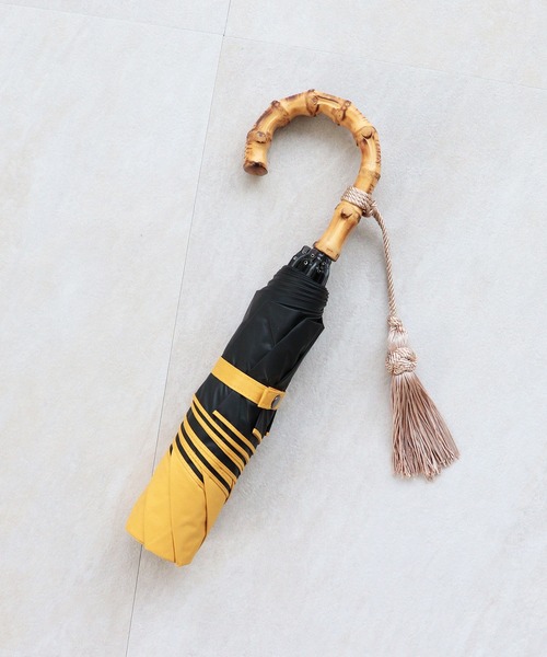 utatane（ウタタネ）の「折りたたみ日傘 完全遮光100％ 晴雨兼用 竹ハンドル（折りたたみ傘・レディース・グリーン/ベージュ/マスタード/ラベンダー/ブラック/ピンク/ネイビー/グレー/ブルー・FREE）」の13枚目の写真