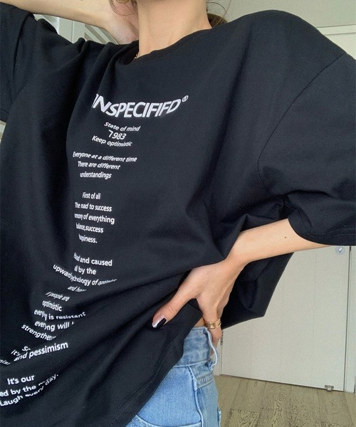 LOPASS(ロパス)の「半袖ロゴビックTシャツ(Tシャツ/カットソー・レディース・ホワイト/ブラック・S/M)」の2枚目の写真