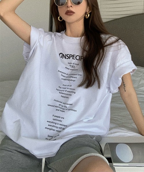 LOPASS(ロパス)の「半袖ロゴビックTシャツ(Tシャツ/カットソー・レディース・ホワイト/ブラック・S/M)」の4枚目の写真