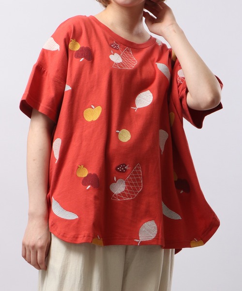 フルーツバスケット刺繍Ｔシャツ レディース トップス 半袖 大人の ナチュラル カジュアル イマゴ ポップな かわいい 楽天市場】フルーツバスケット刺繍Tシャツ レディース トップス