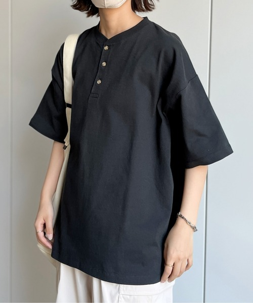 CPCM(シーピーシーエム)の「ヘビーウェイトヘンリーネックT(Tシャツ/カットソー・メンズ・ブラック/オフホワイト/グリーン・MEDIUM/LARGE)」の1枚目の写真