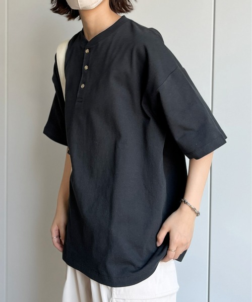 CPCM(シーピーシーエム)の「ヘビーウェイトヘンリーネックT(Tシャツ/カットソー・メンズ・ブラック/オフホワイト/グリーン・MEDIUM/LARGE)」の7枚目の写真