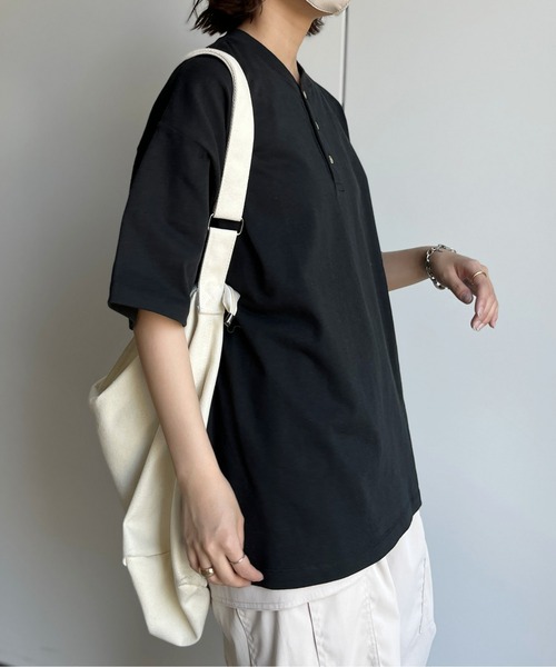 CPCM(シーピーシーエム)の「ヘビーウェイトヘンリーネックT(Tシャツ/カットソー・メンズ・ブラック/オフホワイト/グリーン・MEDIUM/LARGE)」の11枚目の写真