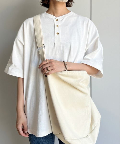 CPCM(シーピーシーエム)の「ヘビーウェイトヘンリーネックT(Tシャツ/カットソー・メンズ・ブラック/オフホワイト/グリーン・MEDIUM/LARGE)」の12枚目の写真