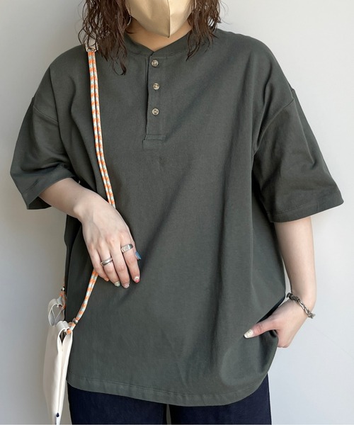 CPCM(シーピーシーエム)の「ヘビーウェイトヘンリーネックT(Tシャツ/カットソー・メンズ・ブラック/オフホワイト/グリーン・MEDIUM/LARGE)」の18枚目の写真