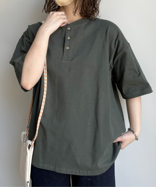 CPCM(シーピーシーエム)の「ヘビーウェイトヘンリーネックT(Tシャツ/カットソー・メンズ・ブラック/オフホワイト/グリーン・MEDIUM/LARGE)」の19枚目の写真