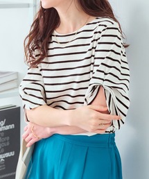 綿100%袖タックTシャツ