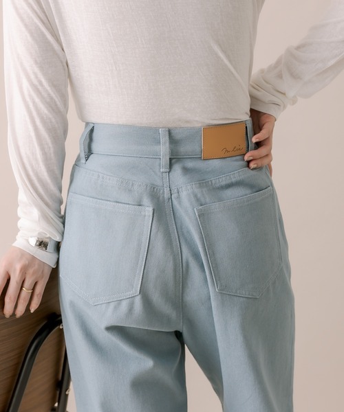 mline（エムライン）の「[mline]ロールアップステッチデニム（デニムパンツ・レディース・ブラック/ベージュ/ブルー・1/2）」の7枚目の写真