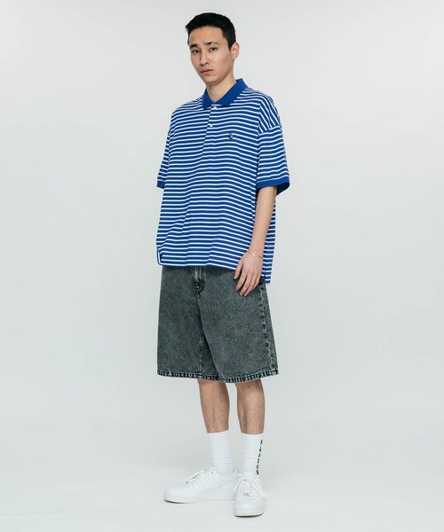 XLARGE（エクストララージ）の「EMBROIDERED STRIPED POLO SHIRT（ポロシャツ・メンズ・グリーン/ブラック/ブルー・S/M/L/XL）」の14枚目の写真