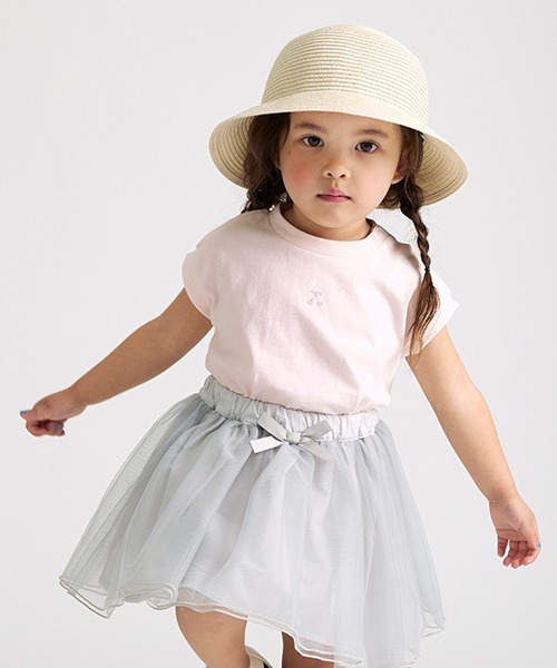 petit main(プティマイン)の「【一部店舗でも取り扱いあり】【プティプラ】AラインTシャツ(Tシャツ/カットソー・キッズ・イエロー/ピンク/ライトブルー/オフホワイト/ラベンダー/ライトピンク/チャコール/ライトグレー・100cm/110cm/120cm/140cm/90cm/130cm)」の8枚目の写真