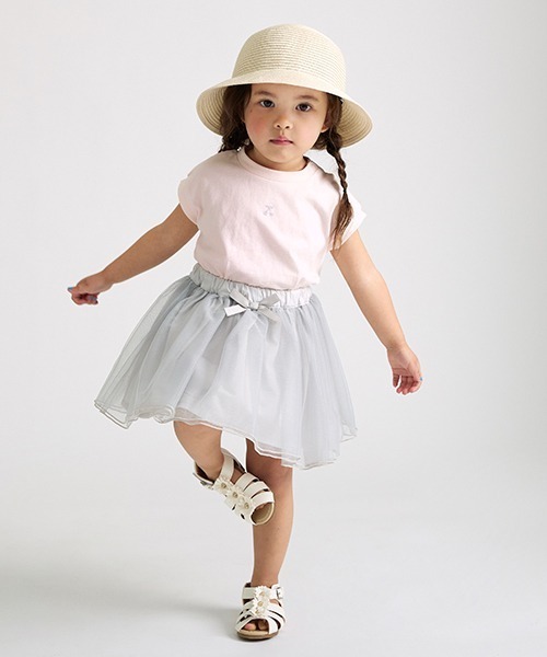 petit main(プティマイン)の「【一部店舗でも取り扱いあり】【プティプラ】AラインTシャツ(Tシャツ/カットソー・キッズ・イエロー/ピンク/ライトブルー/オフホワイト/ラベンダー/ライトピンク/チャコール/ライトグレー・100cm/110cm/120cm/140cm/90cm/130cm)」の11枚目の写真