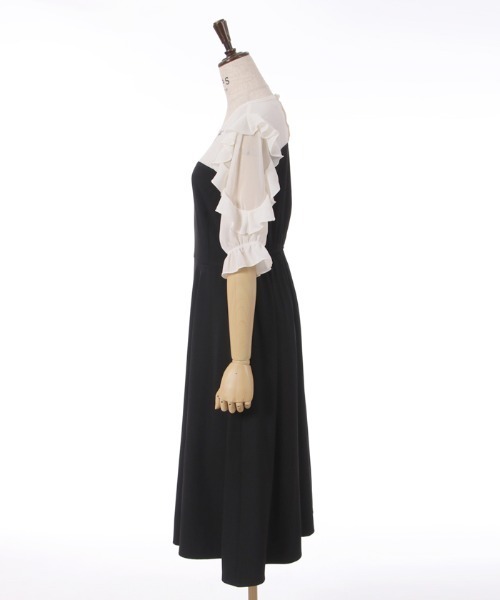 axes femme（アクシーズファム）の「ローズ刺繍ドッキングワンピース（ワンピース・レディース・ネイビー/ブラック/ラベンダー・FREE）」の5枚目の写真