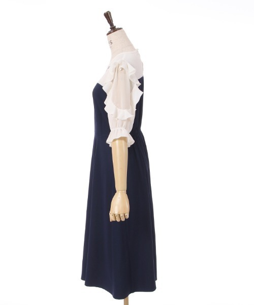 axes femme（アクシーズファム）の「ローズ刺繍ドッキングワンピース（ワンピース・レディース・ネイビー/ブラック/ラベンダー・FREE）」の14枚目の写真