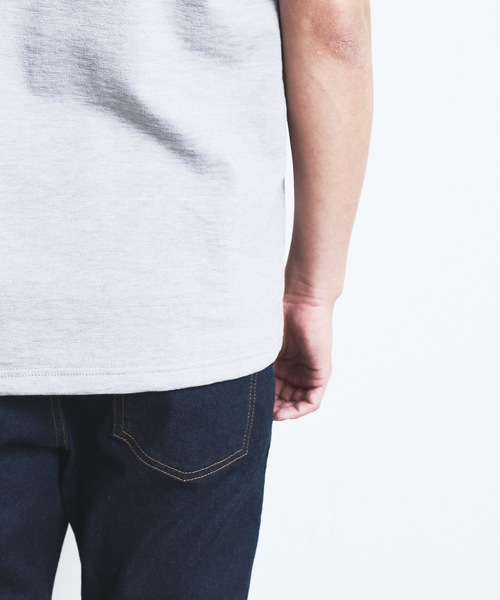 Magine（マージン）の「ORGANIC CTN URAKE  C/N PKT TEE S/S:オーガニック コットン スウェット 半袖 クルーネック ポケット TEE 23SS（Tシャツ/カットソー・メンズ・ブラック/ホワイト/オリーブ/ネイビー/グレー・44/46/48）」の6枚目の写真