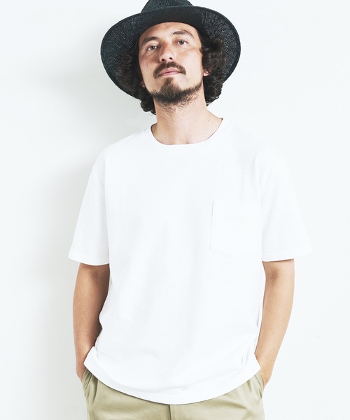 Magine（マージン）の「ORGANIC CTN URAKE  C/N PKT TEE S/S:オーガニック コットン スウェット 半袖 クルーネック ポケット TEE 23SS（Tシャツ/カットソー・メンズ・ブラック/ホワイト/オリーブ/ネイビー/グレー・44/46/48）」の10枚目の写真