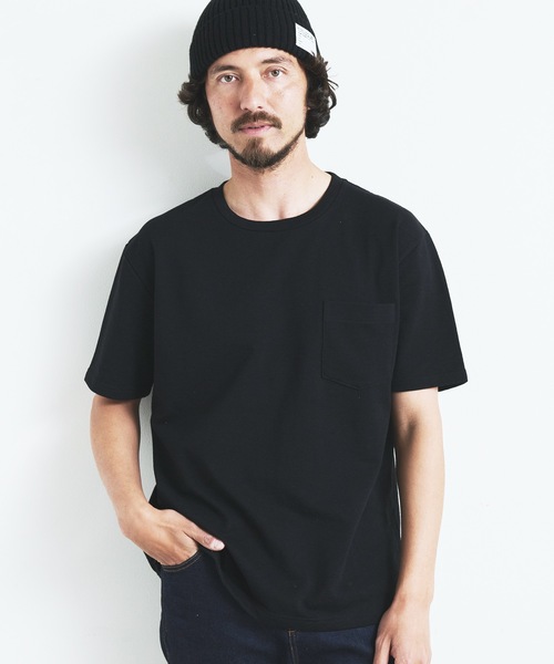 Magine（マージン）の「ORGANIC CTN URAKE  C/N PKT TEE S/S:オーガニック コットン スウェット 半袖 クルーネック ポケット TEE 23SS（Tシャツ/カットソー・メンズ・ブラック/ホワイト/オリーブ/ネイビー/グレー・44/46/48）」の12枚目の写真