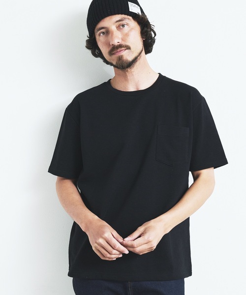 Magine（マージン）の「ORGANIC CTN URAKE  C/N PKT TEE S/S:オーガニック コットン スウェット 半袖 クルーネック ポケット TEE 23SS（Tシャツ/カットソー・メンズ・ブラック/ホワイト/オリーブ/ネイビー/グレー・44/46/48）」の13枚目の写真