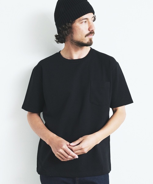 Magine（マージン）の「ORGANIC CTN URAKE  C/N PKT TEE S/S:オーガニック コットン スウェット 半袖 クルーネック ポケット TEE 23SS（Tシャツ/カットソー・メンズ・ブラック/ホワイト/オリーブ/ネイビー/グレー・44/46/48）」の14枚目の写真