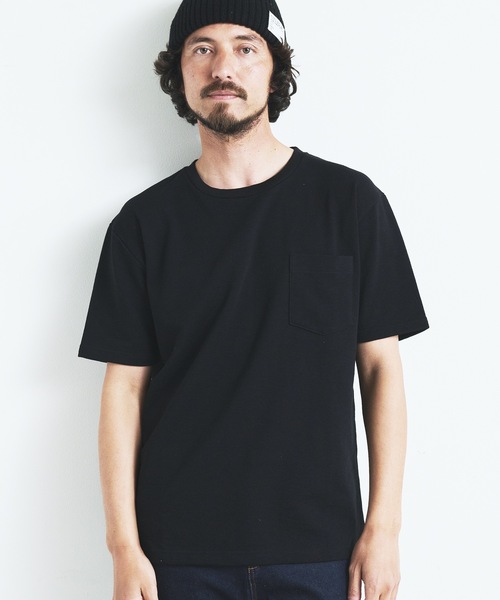 Magine（マージン）の「ORGANIC CTN URAKE  C/N PKT TEE S/S:オーガニック コットン スウェット 半袖 クルーネック ポケット TEE 23SS（Tシャツ/カットソー・メンズ・ブラック/ホワイト/オリーブ/ネイビー/グレー・44/46/48）」の15枚目の写真