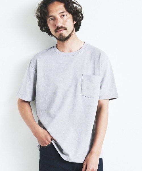 Magine（マージン）の「ORGANIC CTN URAKE  C/N PKT TEE S/S:オーガニック コットン スウェット 半袖 クルーネック ポケット TEE 23SS（Tシャツ/カットソー・メンズ・ブラック/ホワイト/オリーブ/ネイビー/グレー・44/46/48）」の18枚目の写真