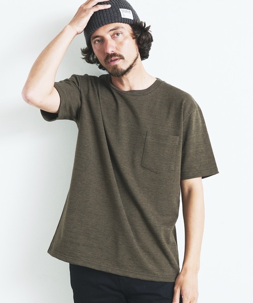 Magine（マージン）の「ORGANIC CTN URAKE  C/N PKT TEE S/S:オーガニック コットン スウェット 半袖 クルーネック ポケット TEE 23SS（Tシャツ/カットソー・メンズ・ブラック/ホワイト/オリーブ/ネイビー/グレー・44/46/48）」の20枚目の写真