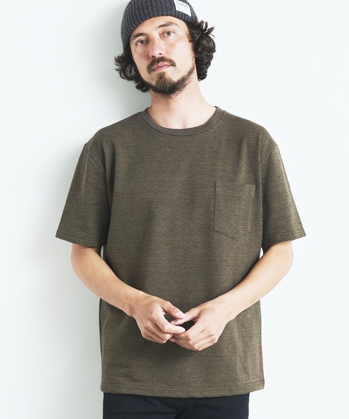 Magine（マージン）の「ORGANIC CTN URAKE  C/N PKT TEE S/S:オーガニック コットン スウェット 半袖 クルーネック ポケット TEE 23SS（Tシャツ/カットソー・メンズ・ブラック/ホワイト/オリーブ/ネイビー/グレー・44/46/48）」の21枚目の写真