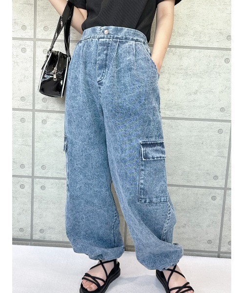 CECIL McBEE（セシルマクビー）の「２WAYカーゴパンツ（カーゴパンツ・レディース・ネイビー/サックスブルー・LARGE/MEDIUM）」の14枚目の写真