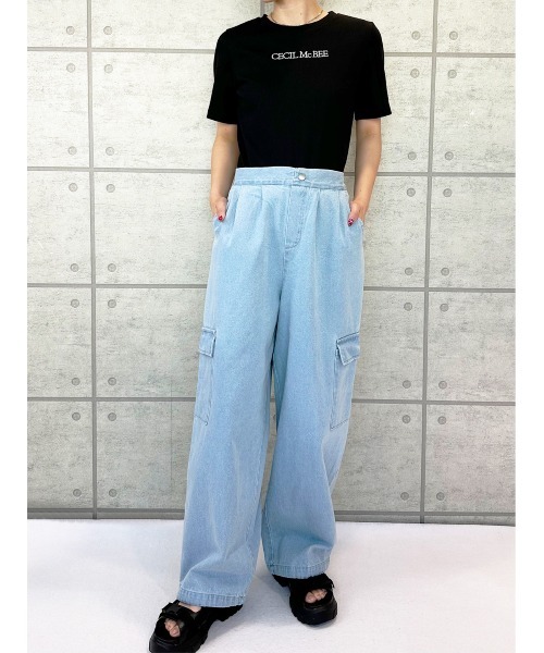 CECIL McBEE（セシルマクビー）の「２WAYカーゴパンツ（カーゴパンツ・レディース・ネイビー/サックスブルー・LARGE/MEDIUM）」の9枚目の写真