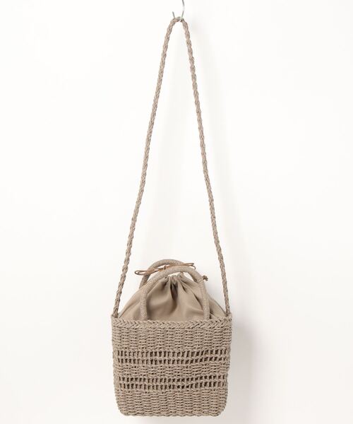 Chez toi（シェトワ）の「雑材ライン編みショルダー（かごバッグ・レディース・ベージュ/ライトベージュ/グレイッシュベージュ・FREE）」の16枚目の写真