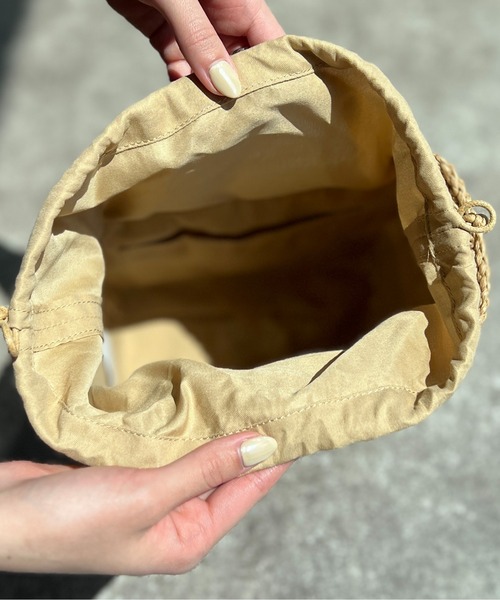 Chez toi（シェトワ）の「雑材ライン編みショルダー（かごバッグ・レディース・ベージュ/ライトベージュ/グレイッシュベージュ・FREE）」の9枚目の写真