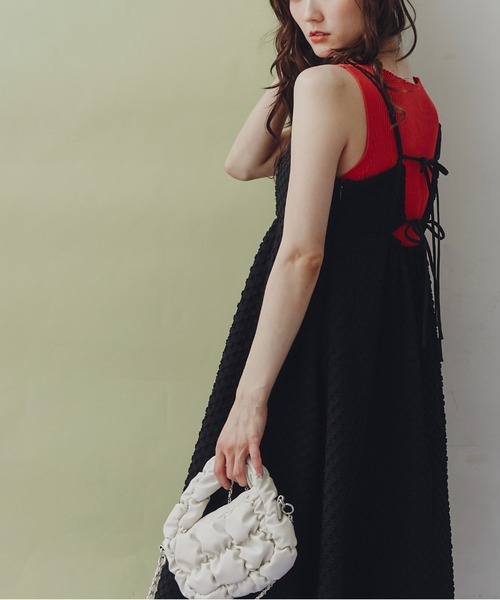 FREE'S MART(フリーズマート)の「フクレぽこぽこジャガードフレアキャミワンピース(ワンピース・レディース・ホワイト/ブラック・MEDIUM/SMALL)」の18枚目の写真