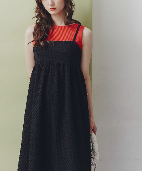 FREE'S MART(フリーズマート)の「フクレぽこぽこジャガードフレアキャミワンピース(ワンピース・レディース・ホワイト/ブラック・MEDIUM/SMALL)」の12枚目の写真