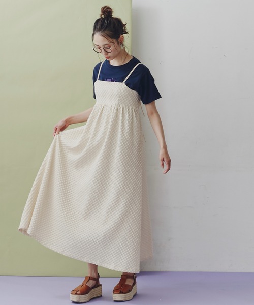 FREE'S MART(フリーズマート)の「フクレぽこぽこジャガードフレアキャミワンピース(ワンピース・レディース・ホワイト/ブラック・MEDIUM/SMALL)」の10枚目の写真