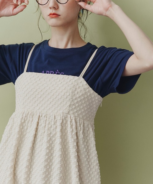 FREE'S MART(フリーズマート)の「フクレぽこぽこジャガードフレアキャミワンピース(ワンピース・レディース・ホワイト/ブラック・MEDIUM/SMALL)」の5枚目の写真