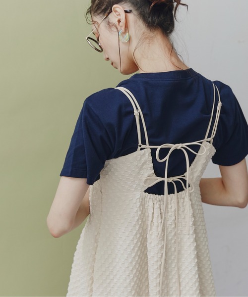 FREE'S MART(フリーズマート)の「フクレぽこぽこジャガードフレアキャミワンピース(ワンピース・レディース・ホワイト/ブラック・MEDIUM/SMALL)」の11枚目の写真