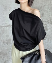 オフショルシンプルフレンチTシャツ