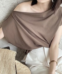 オフショルシンプルフレンチTシャツ