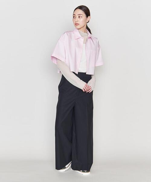 美品 ASTRAET C/Pレギュラーカラー クロップドブラウス ASTRAET（アストラット）の「＜ASTRAET＞C/P レギュラーカラー
