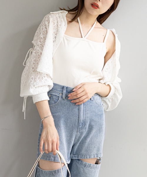 Chico(チコ)の「カップ付ホルターデザインキャミ(キャミソール・レディース・アイボリー/ベージュ系その他/ホワイト系その他/ホワイト系その他2・FREE)」の7枚目の写真