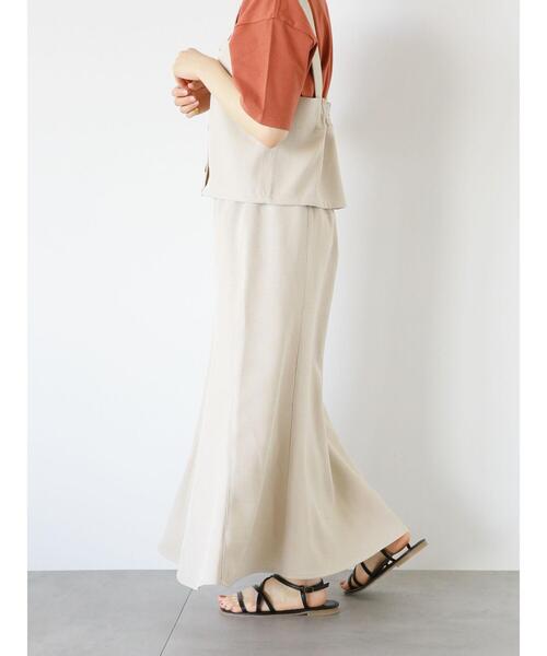 ehka sopo(エヘカソポ)の「マーメイドスカート(セットアップ可)(スカート・レディース・ライトベージュ/ブラック/ベージュ・F)」の1枚目の写真