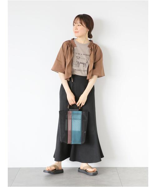 ehka sopo(エヘカソポ)の「マーメイドスカート(セットアップ可)(スカート・レディース・ライトベージュ/ブラック/ベージュ・F)」の9枚目の写真