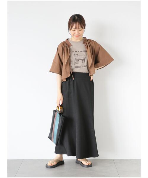 ehka sopo(エヘカソポ)の「マーメイドスカート(セットアップ可)(スカート・レディース・ライトベージュ/ブラック/ベージュ・F)」の10枚目の写真